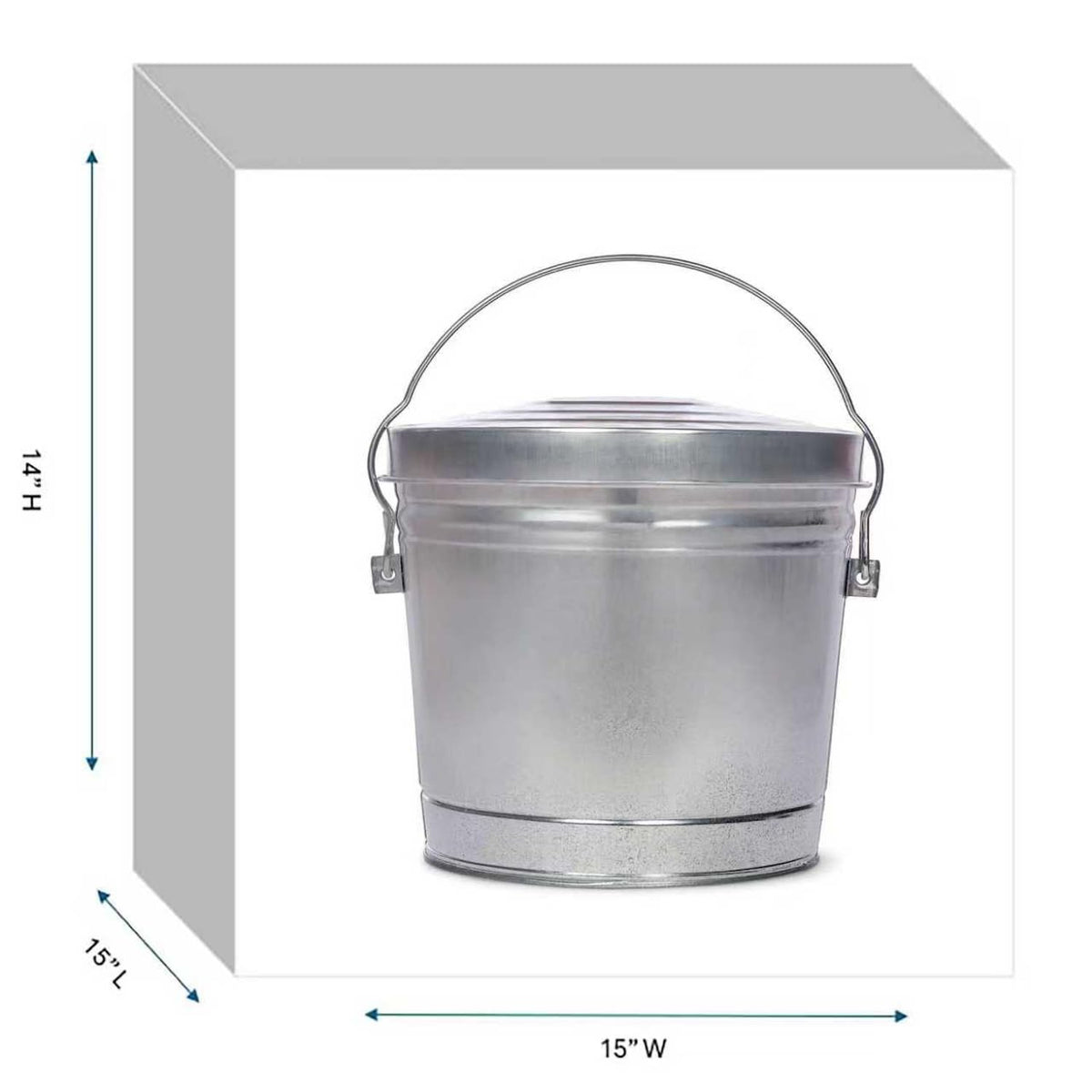 6-Gallon Galvanized Steel Storage Can with Lid K63300
