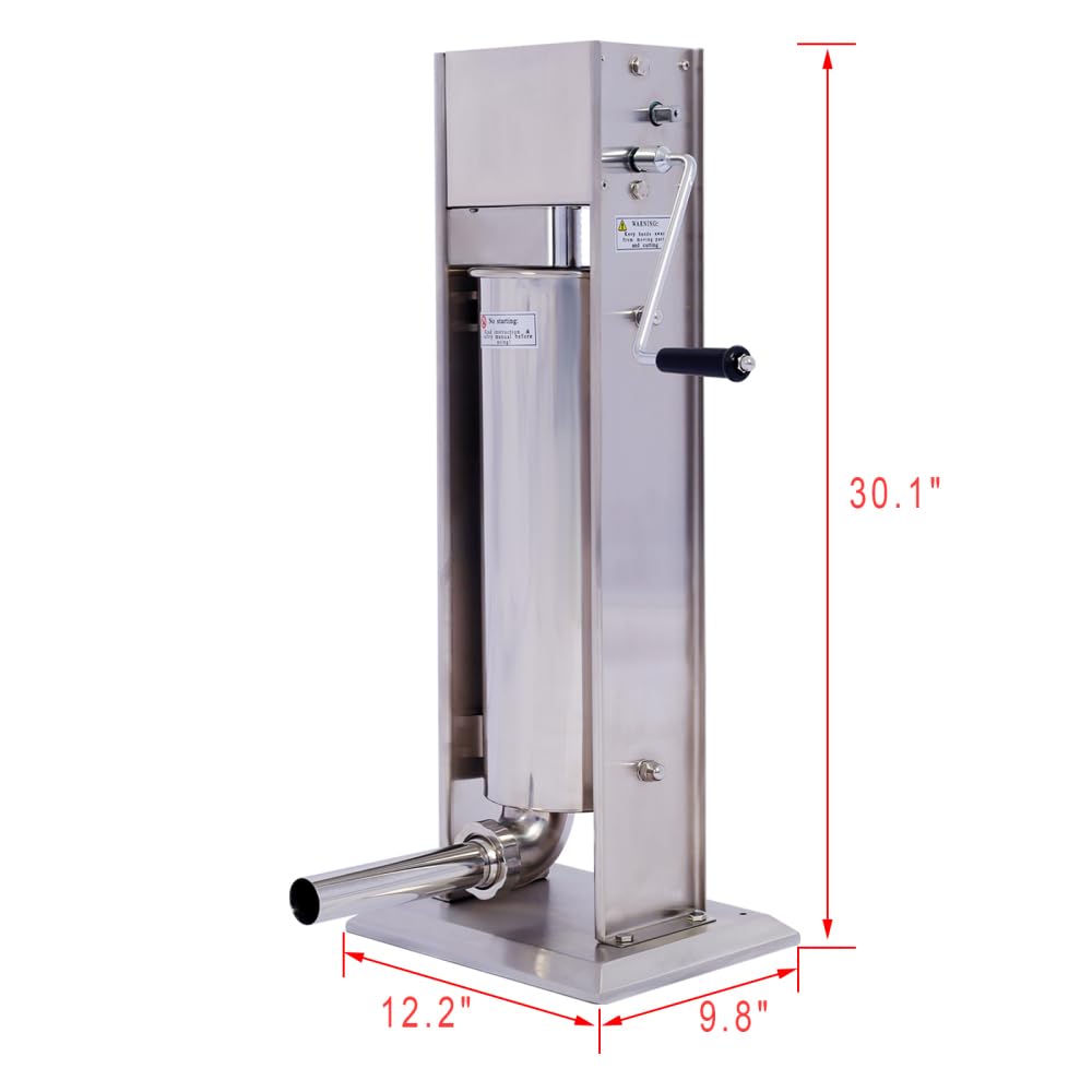 Stainless Steel Vertical Sausage Stuffer with 4 Stuffing Tubes R786704
