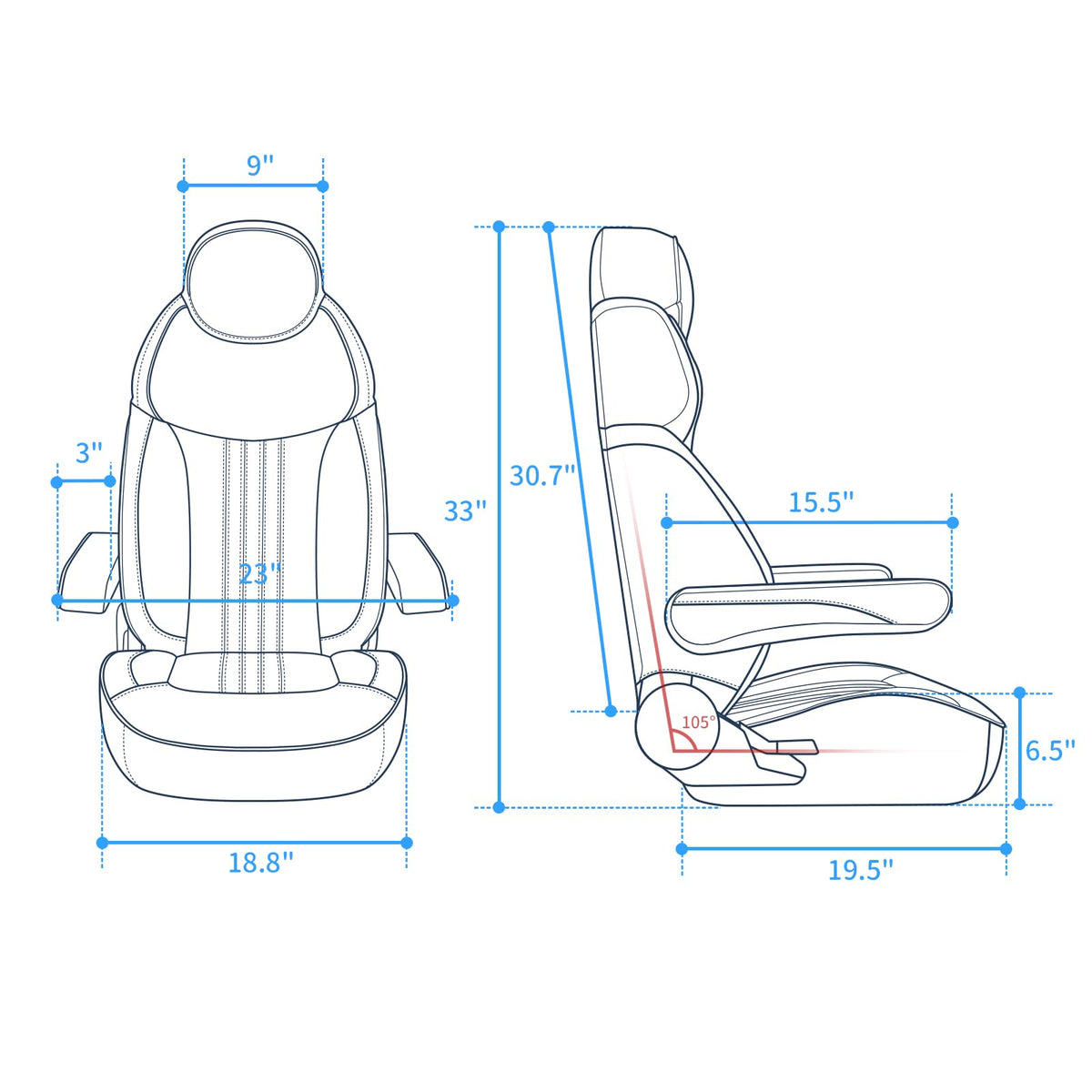 Luxury Pontoon Captains Chair Boat Seat R6355