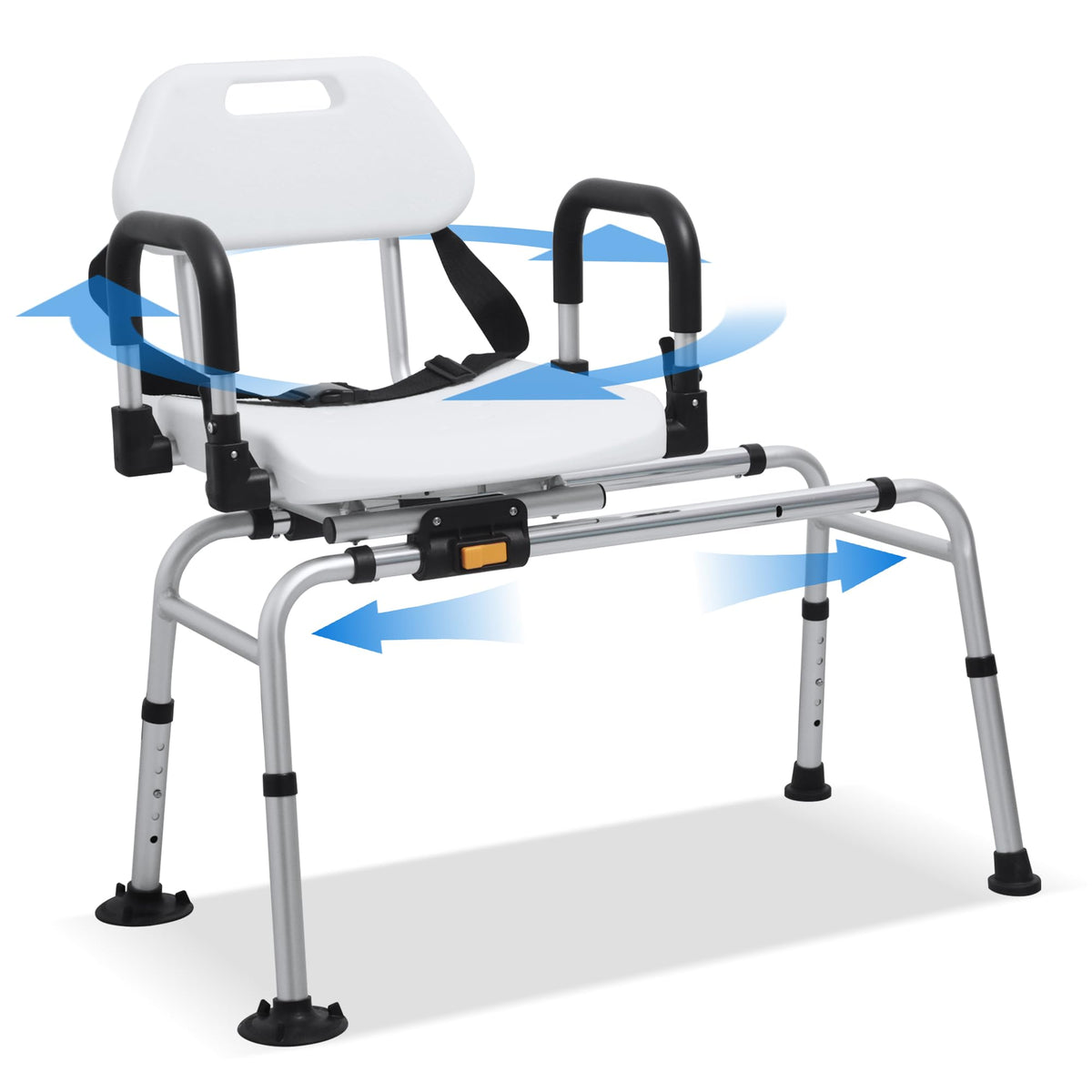 Sliding Shower Chair Tub Transfer Bench with Swivel Seat C953