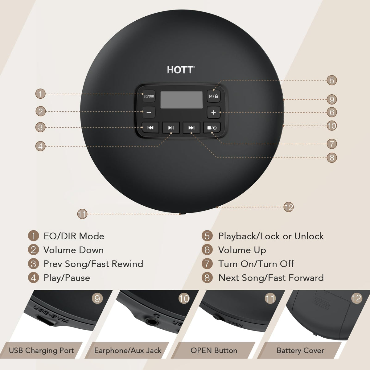 Portable CD Player with Anti-Skip Protection A402540