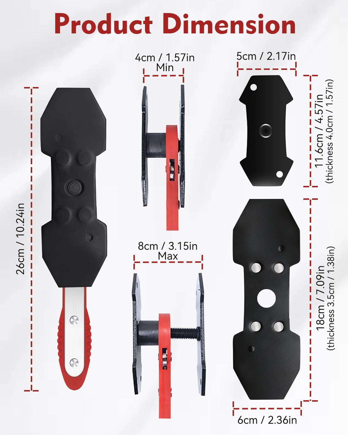 Brake Caliper Compression Tool with 2PCS Large Plates and 4 Hanger Hooks J4039