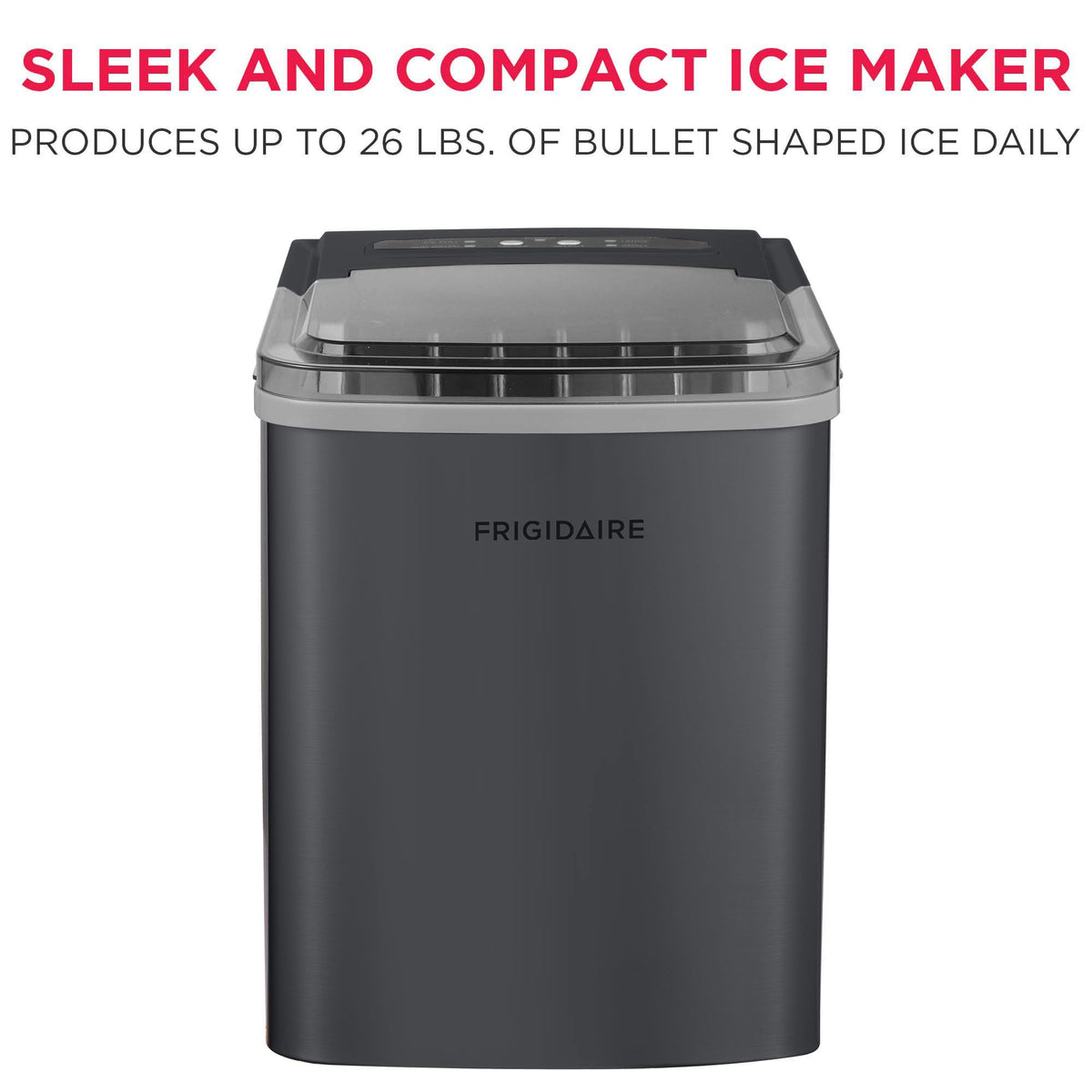 Portable 26 lb per Day Bullet Ice Maker Machine Black Stainless Steel B865146