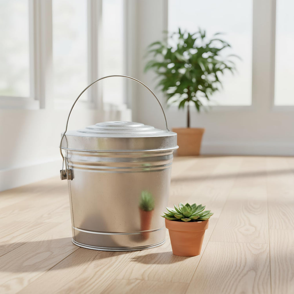 6-Gallon Galvanized Steel Storage Can with Lid K63300