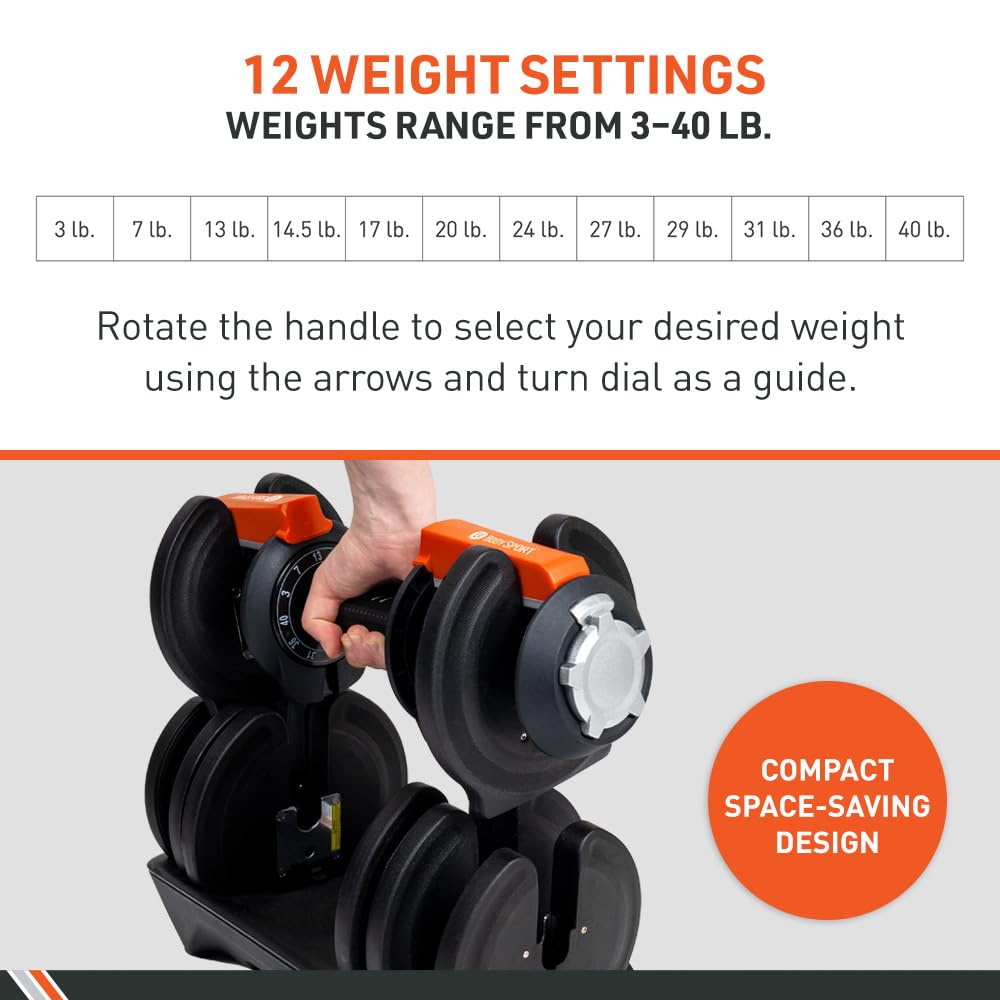 40 Pound Adjustable Dumbbells L135