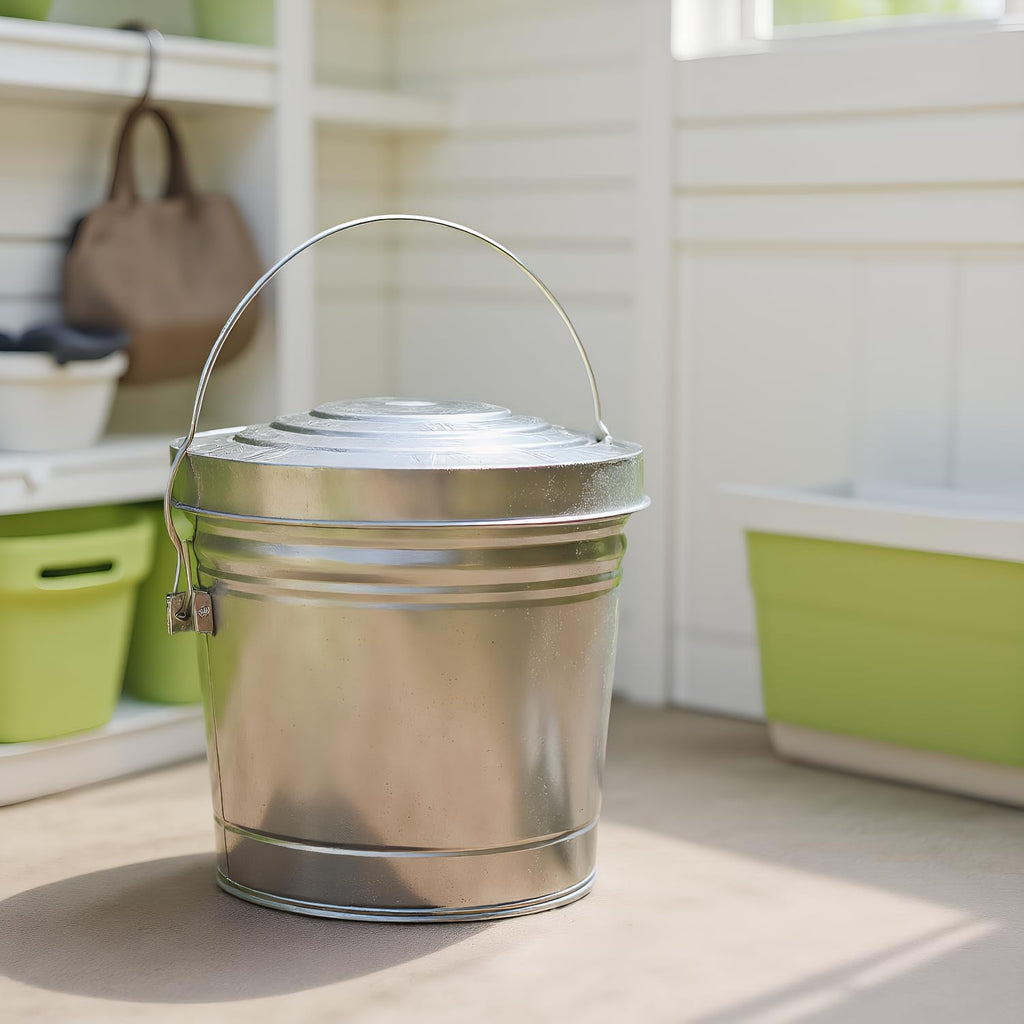 6-Gallon Galvanized Steel Storage Can with Lid K63300