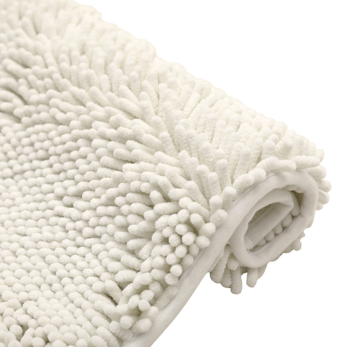 Non-Slip Microfiber Bath Rug Machine Washable Ivory 15 x 23 Inches F584637