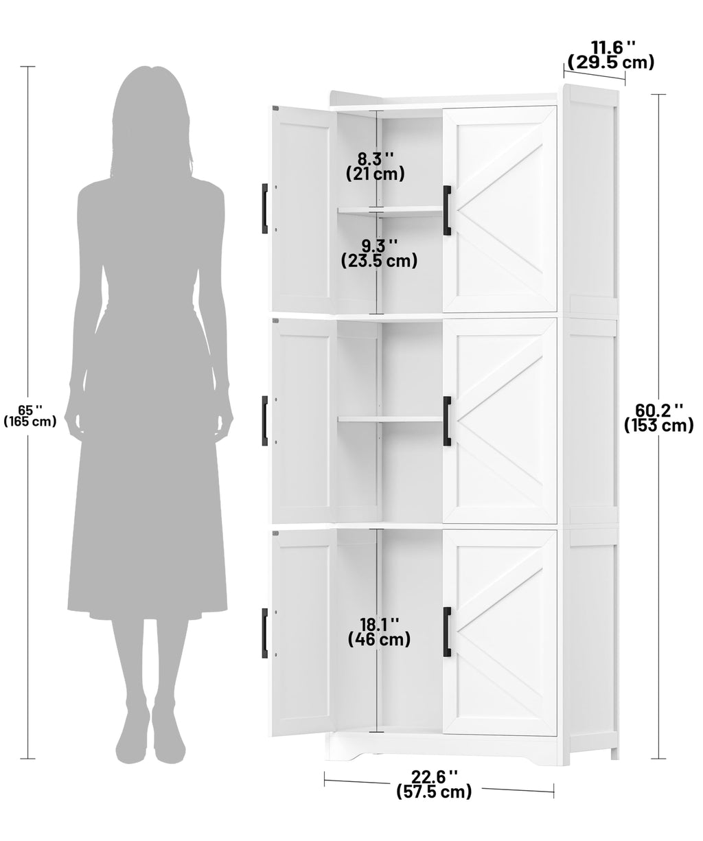 60.2''H Tall Bathroom Storage Cabinet with 6 Door N50340