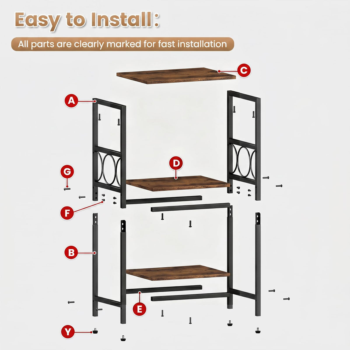 3-Tier Side Table with Adjustable Shelf G845