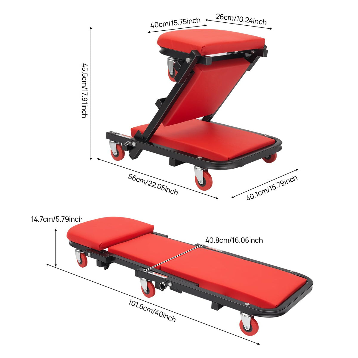 2 in 1 Heavy Duty Rolling Creeper Seat T75477