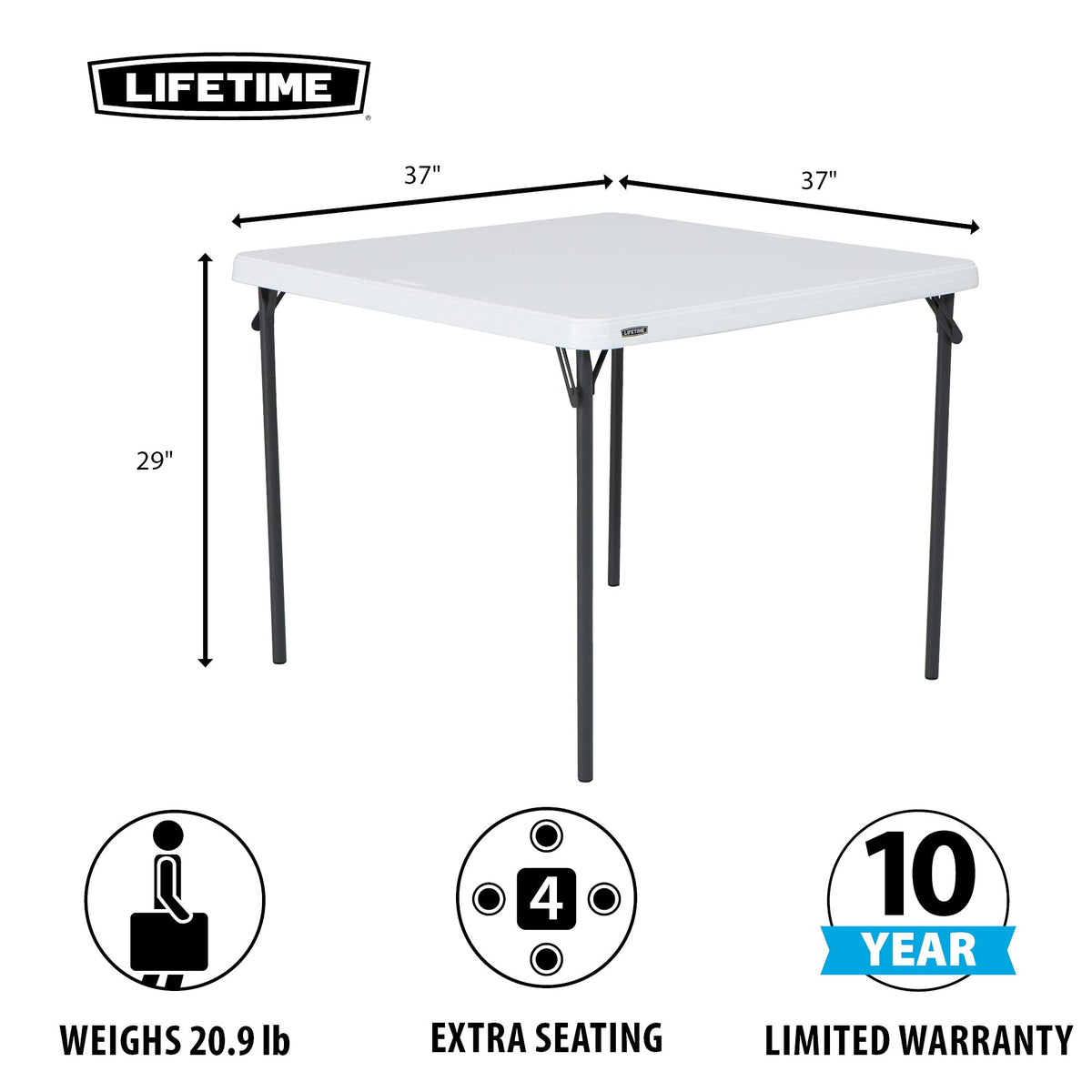 37-Inch Square Folding Card Table X626