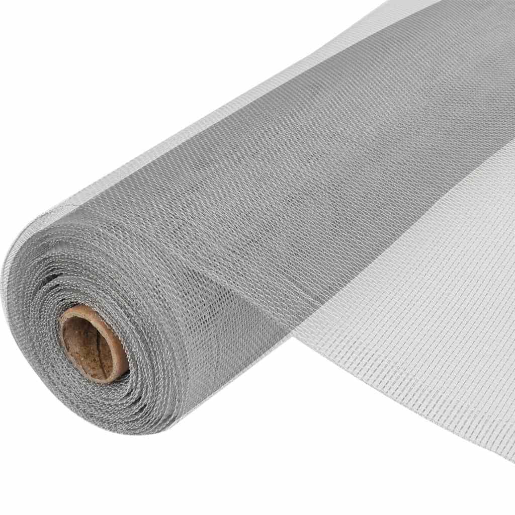 Aluminum Mesh Screen 39.4x196.9 Inches Silver S533311