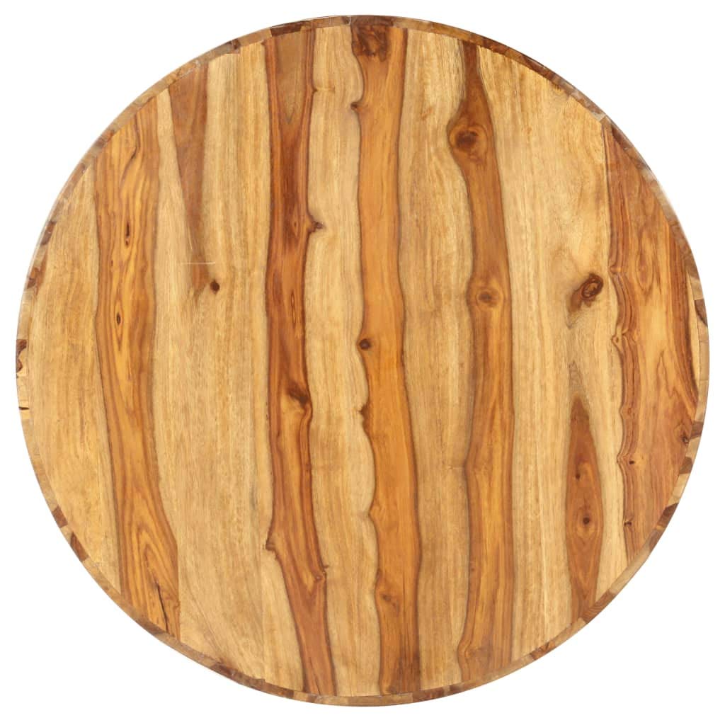 Solid Sheesham Wood Round Coffee Table with Storage Shelf F394