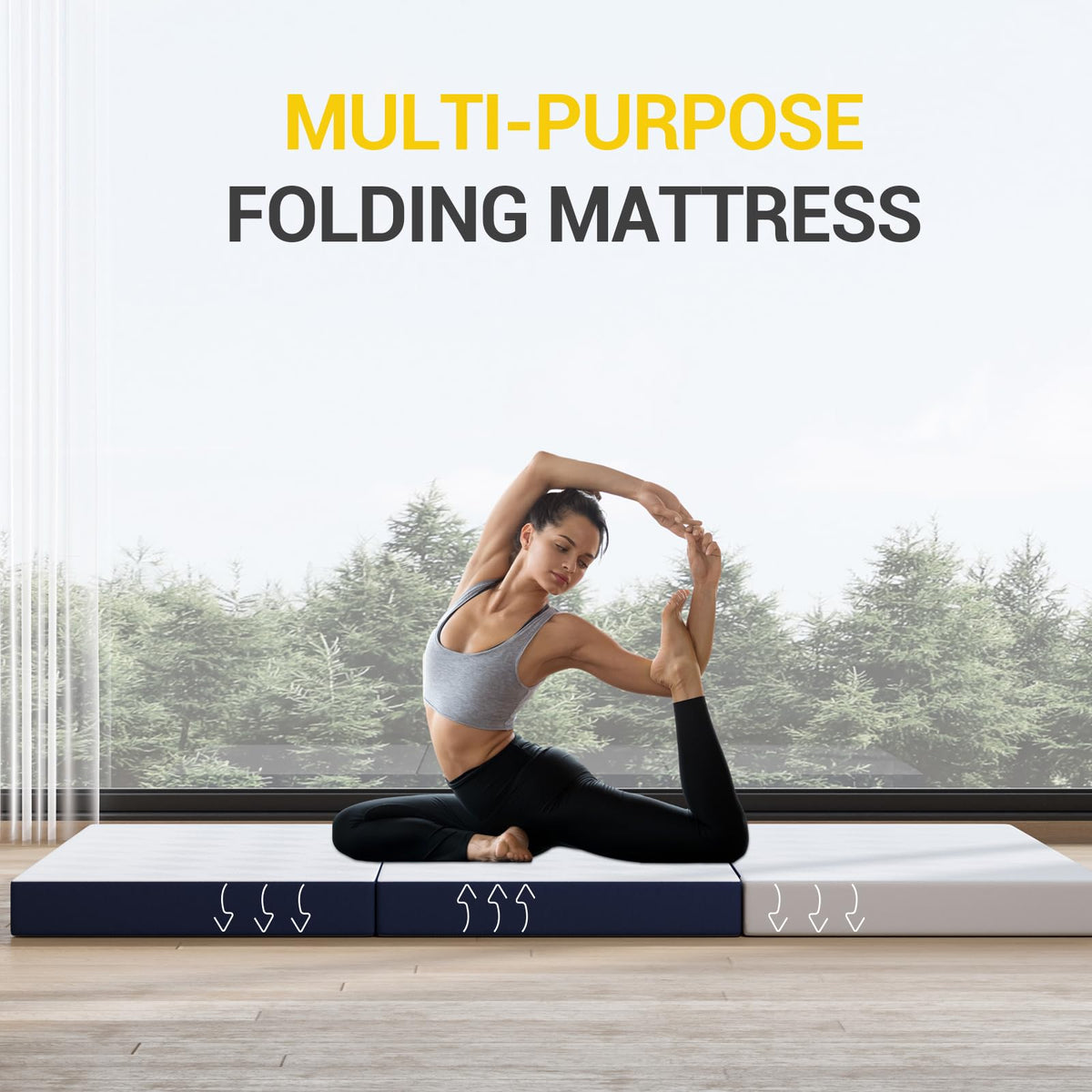 Foldable Memory Foam Mattress Topper Twin 4 Inch F148734