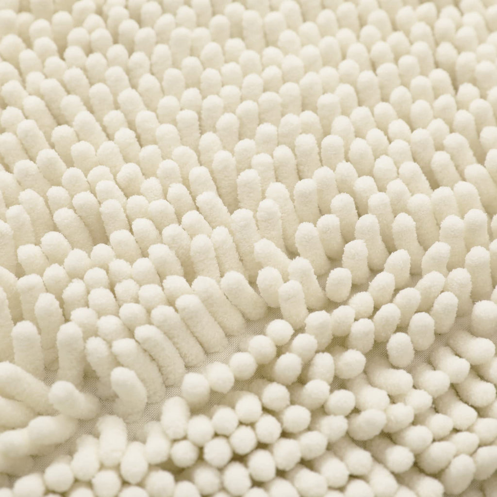 Non-Slip Microfiber Bath Rug Machine Washable Ivory 15 x 23 Inches F584637