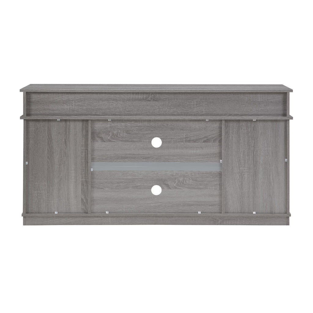 Grey Wood TV Stand with Sliding Barn Door K700