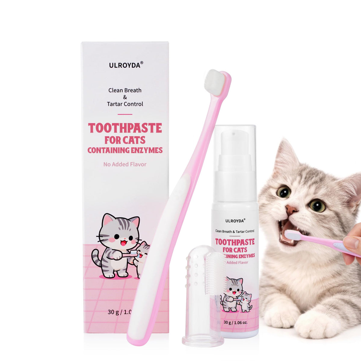 Cat Toothbrush and Toothpaste Dental Care Kit X534742