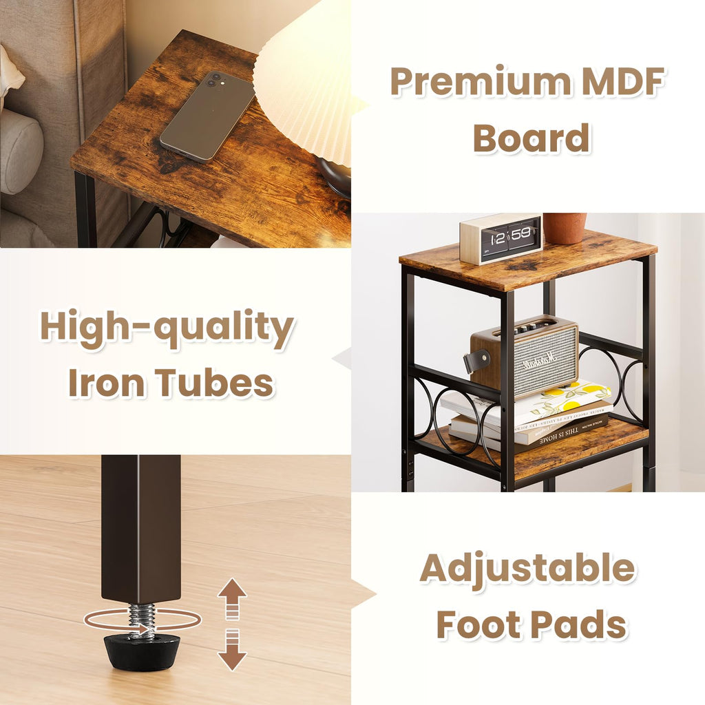3-Tier Side Table with Adjustable Shelf G845
