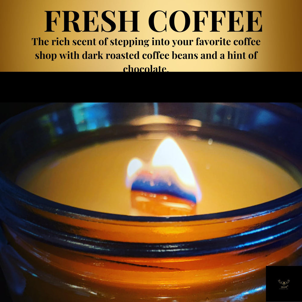 Soy Candle with Wood Wick in Amber Glass Jar X590