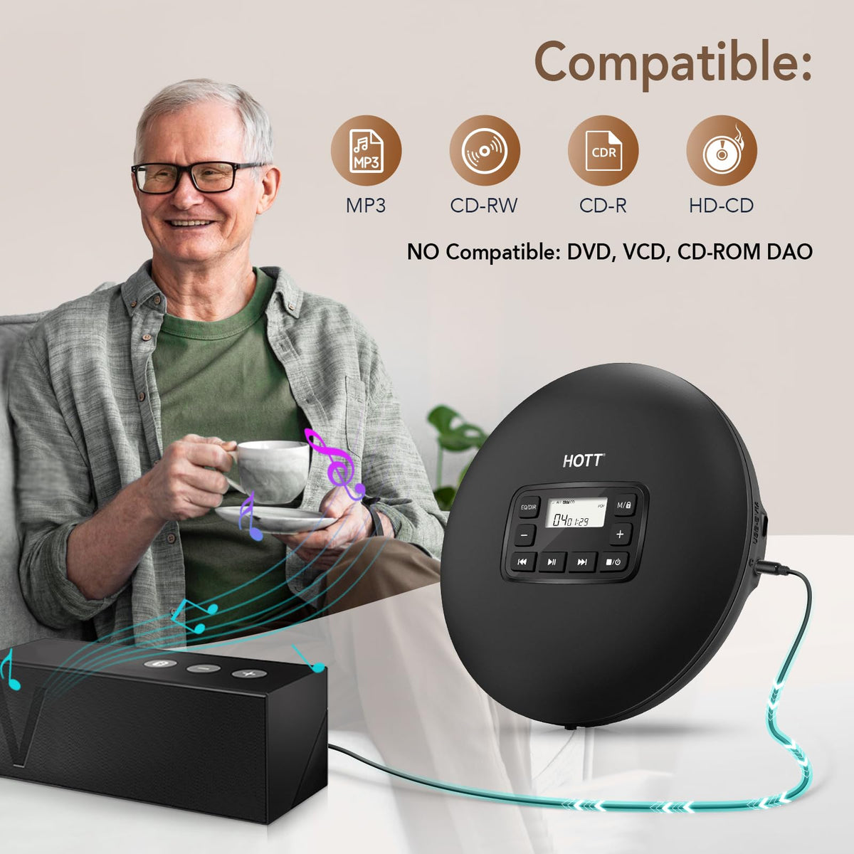 Portable CD Player with Anti-Skip Protection A402540