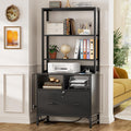 Black File Cabinet with Charging Station E65691