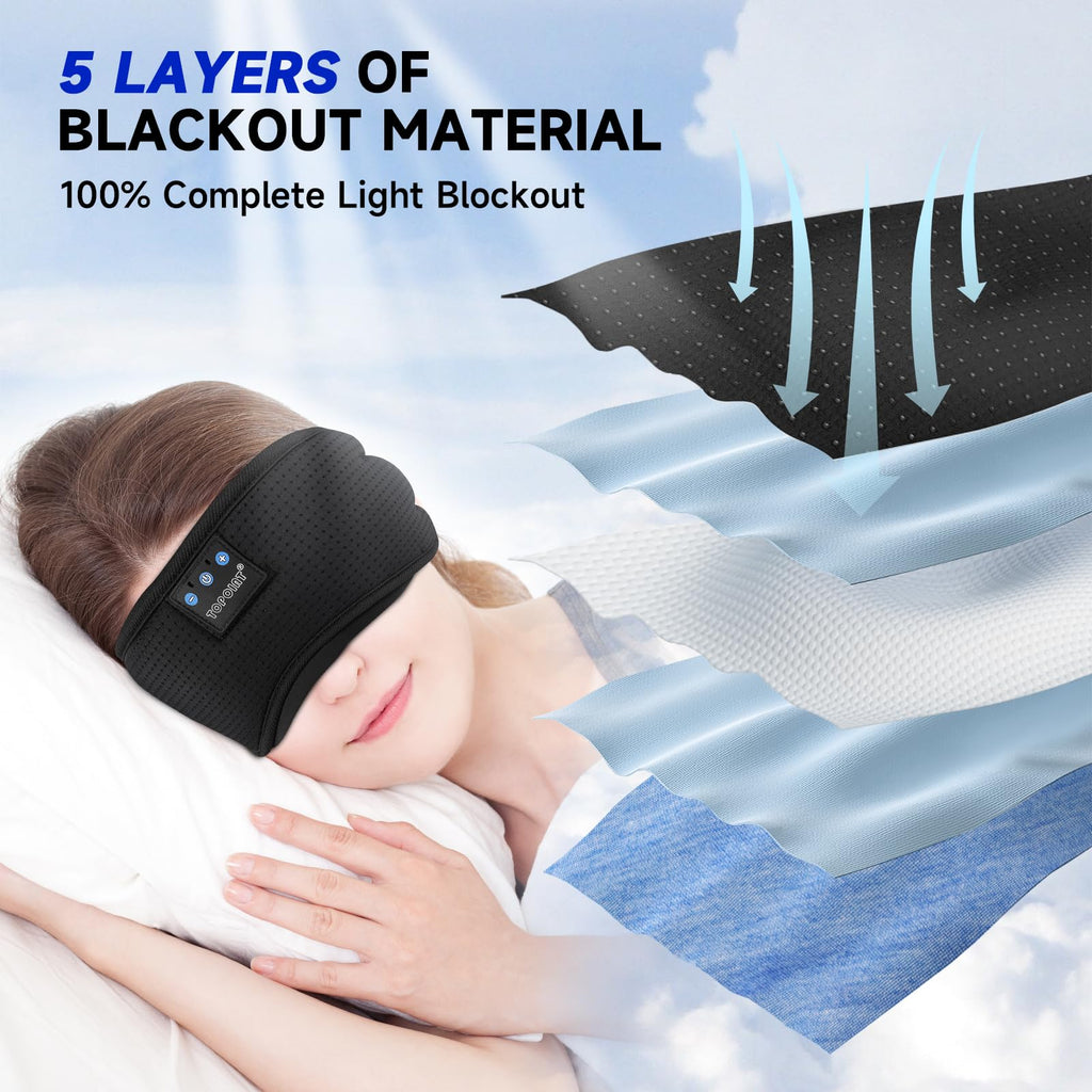Cotton Sleep Mask Headphones Bluetooth Wireless with Microphone K379059