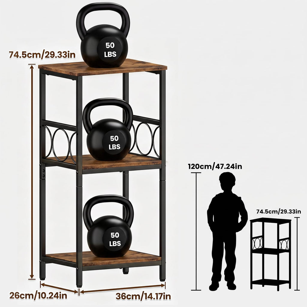 3-Tier Side Table with Adjustable Shelf G845