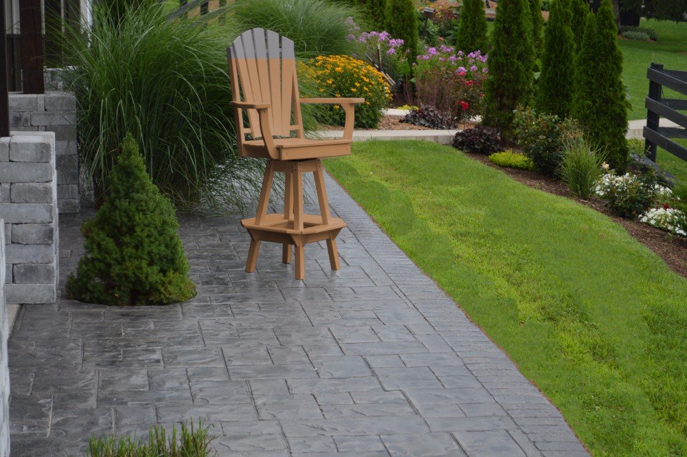 Cedar Adirondack Swivel Bar Chair with Arms O515684