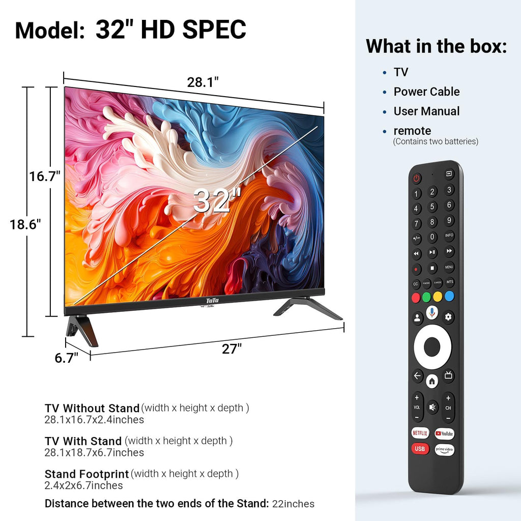 32 Inch 720P HD Smart LED TV G1047