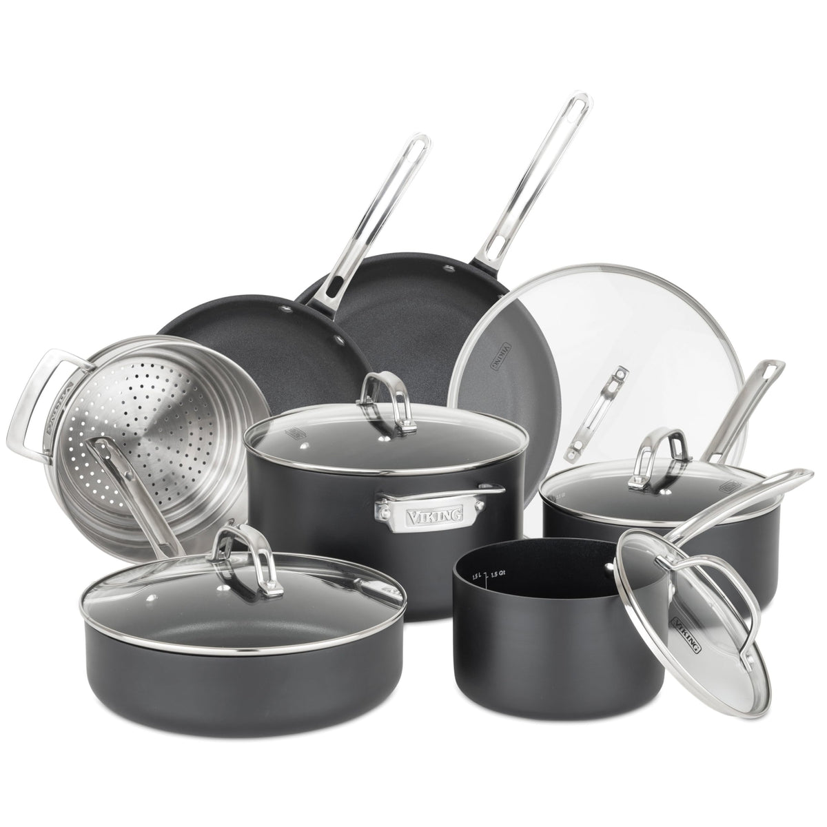 12 Piece Hard Anodized Ceramic Nonstick Cookware Set K7496