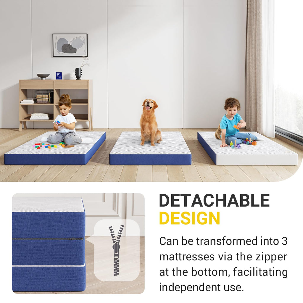 Foldable Memory Foam Mattress Topper Twin 4 Inch F148734