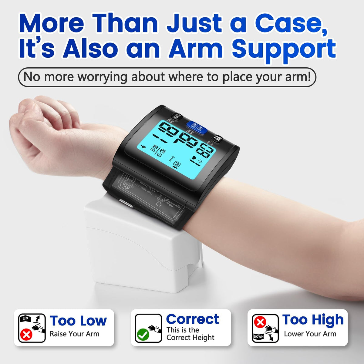 Wrist Blood Pressure Monitor with Backlit LCD Display Q144