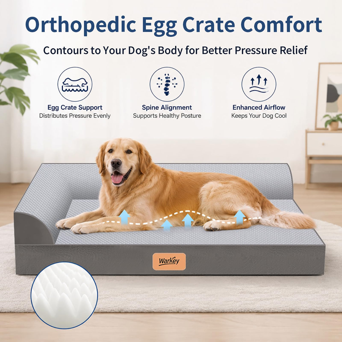 Cooling Orthopedic Memory Foam Dog Bed with Washable Cover G44800
