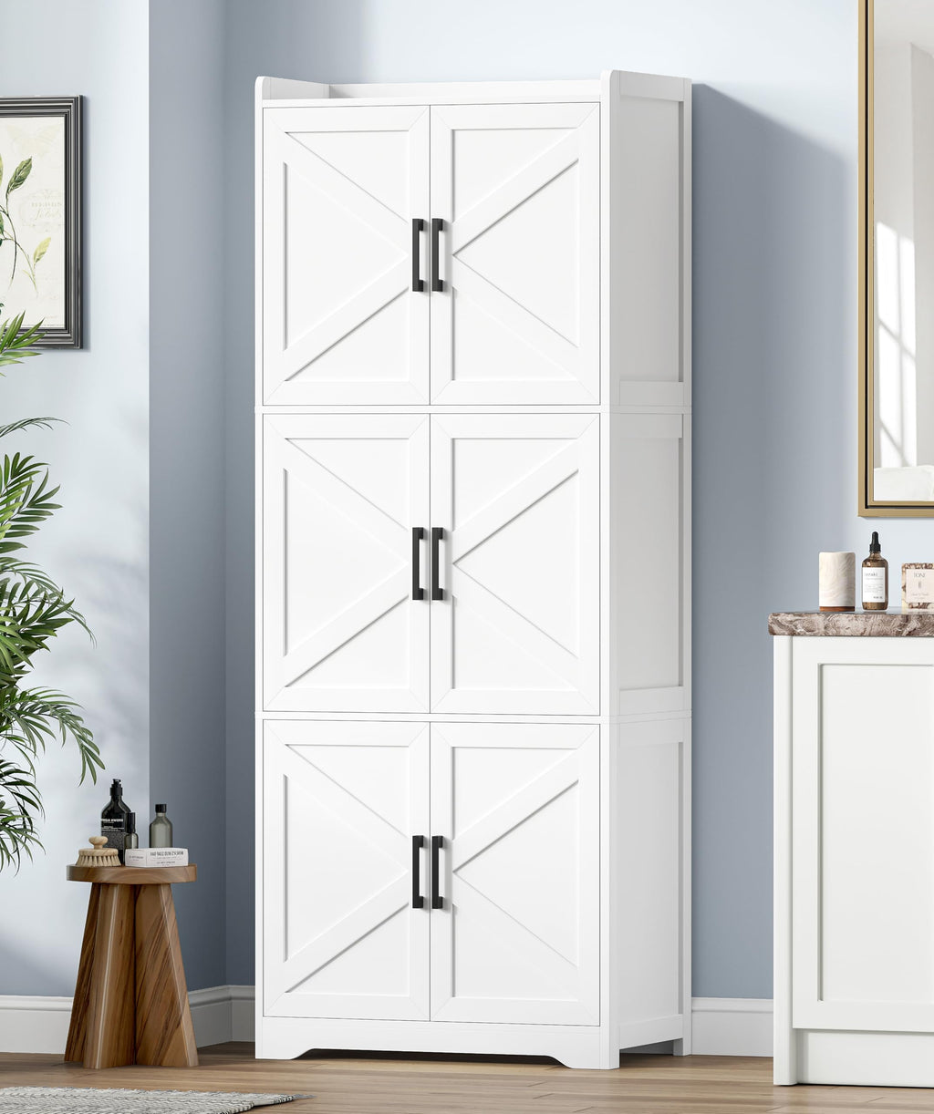 60.2''H Tall Bathroom Storage Cabinet with 6 Door N50340
