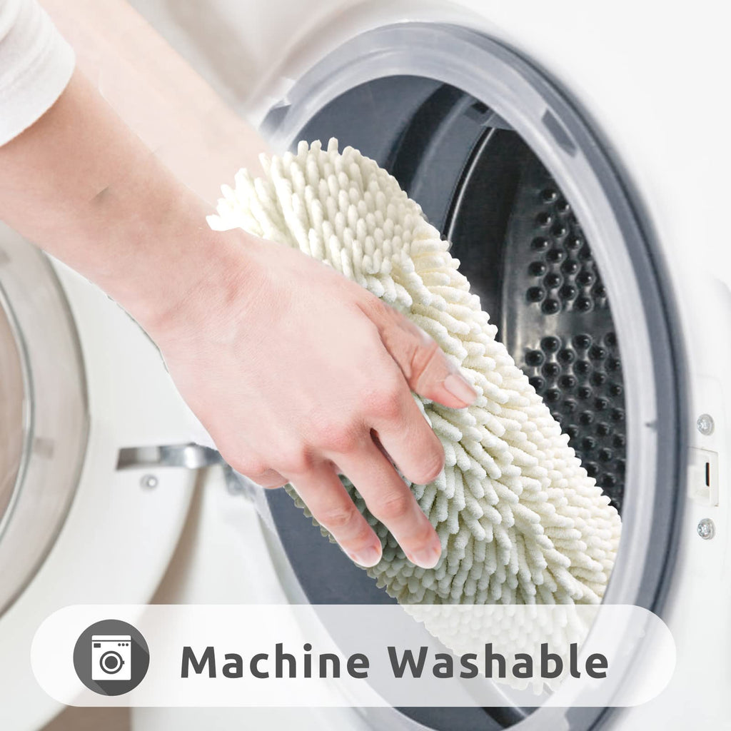 Non-Slip Microfiber Bath Rug Machine Washable Ivory 15 x 23 Inches F584637