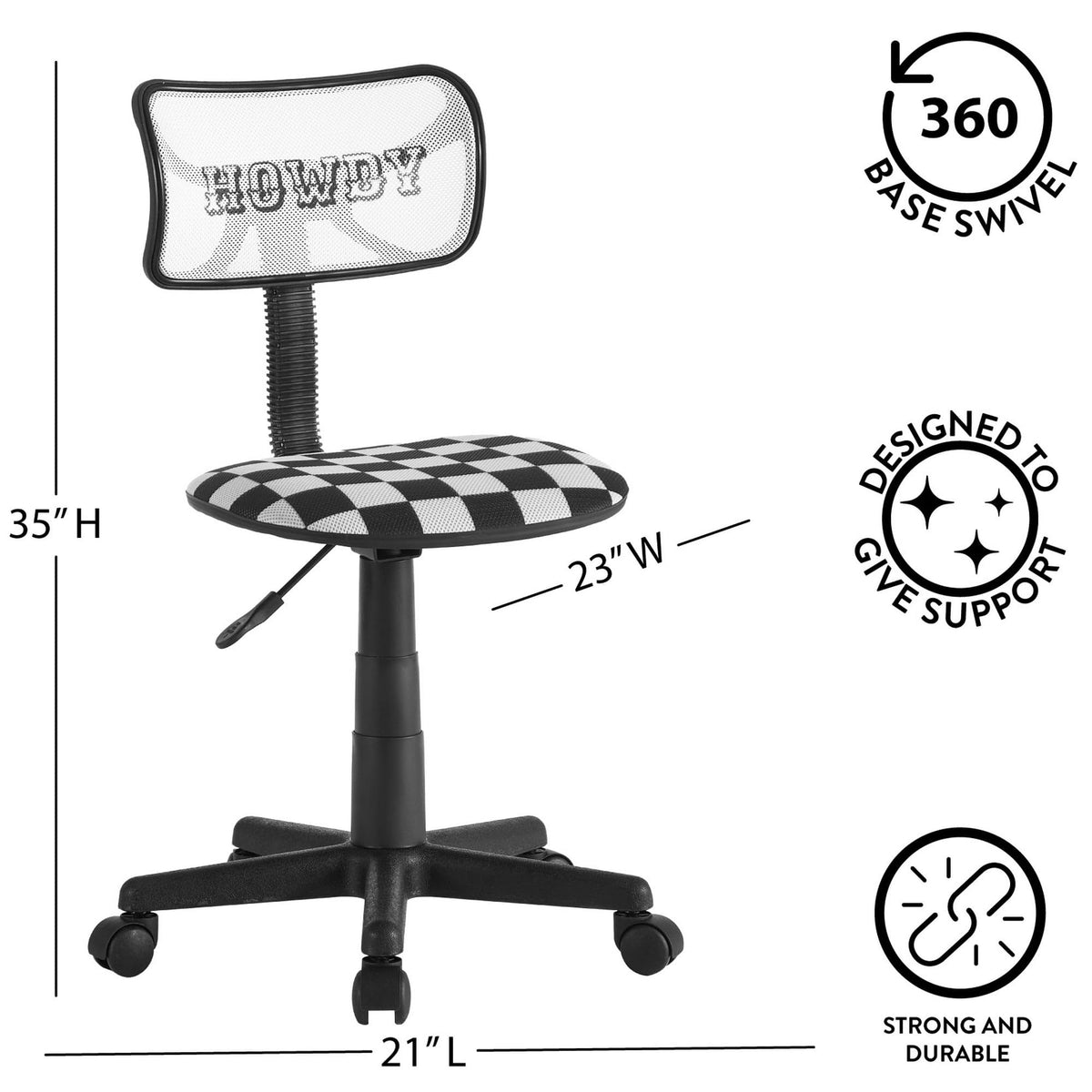 Swivel Desk Chair with Mesh Back and Cushioned Seat X1005