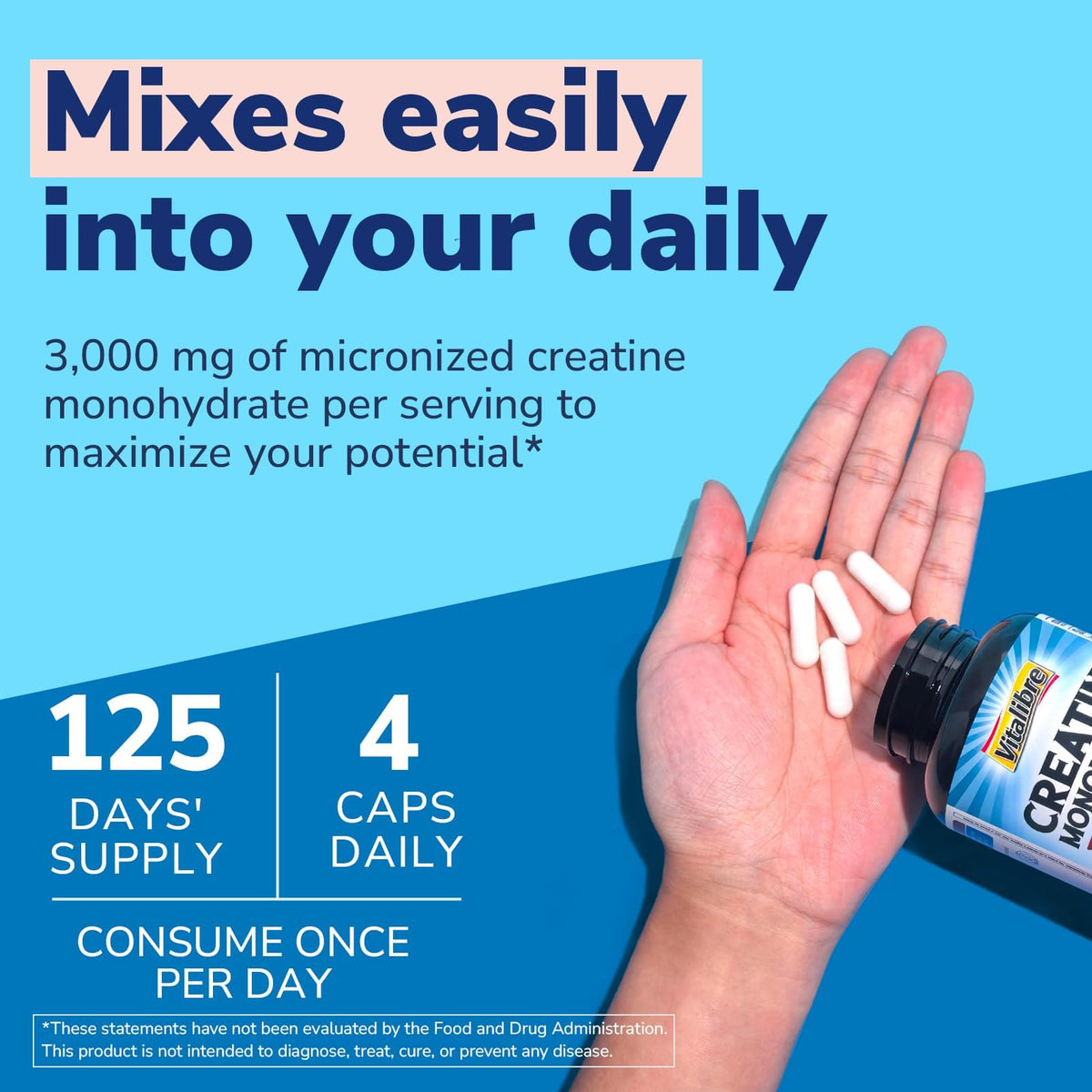 Creatine Monohydrate 3000 mg Micronized 500 Capsules T80974