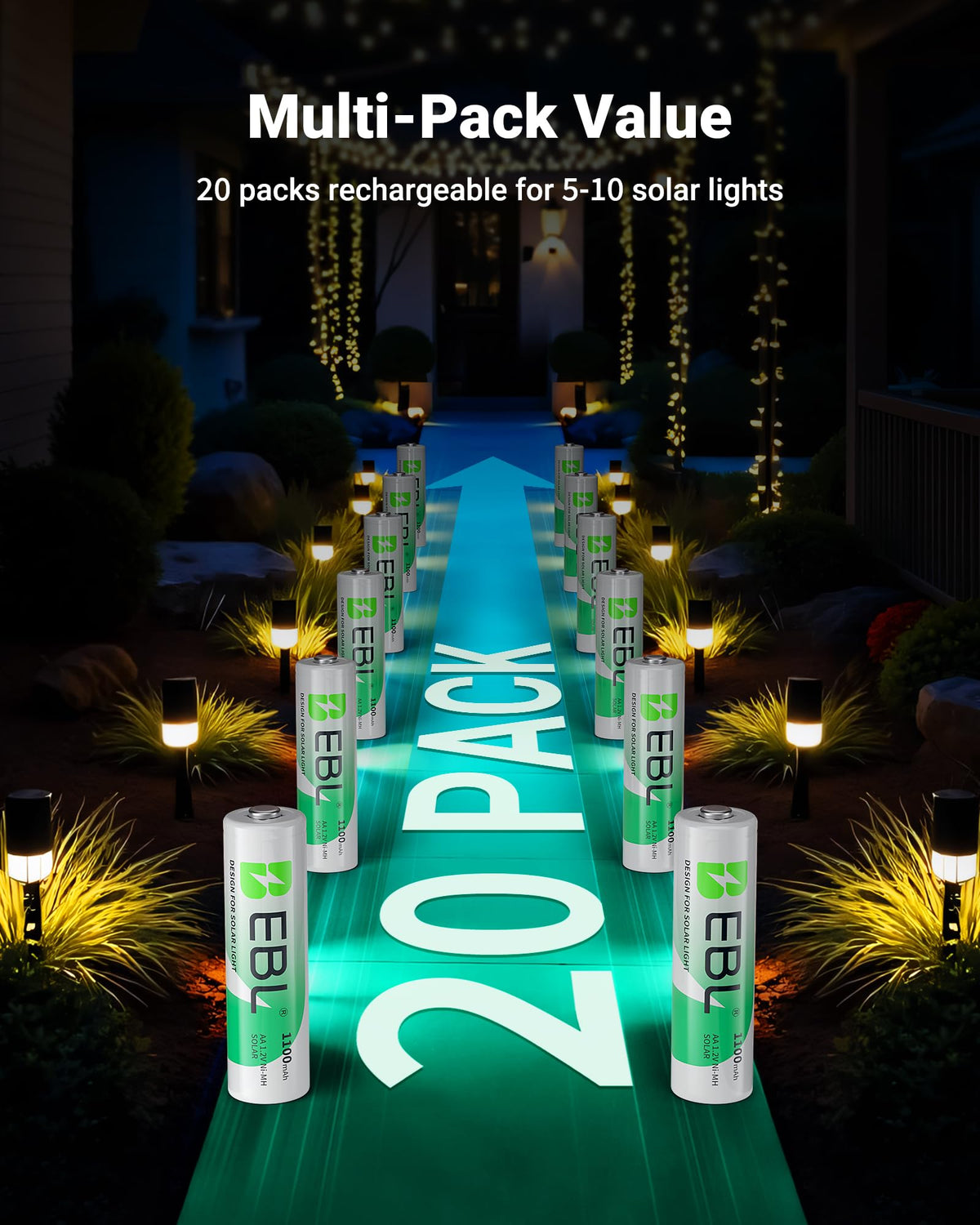 Solar AA Batteries 20 Pack Z44317