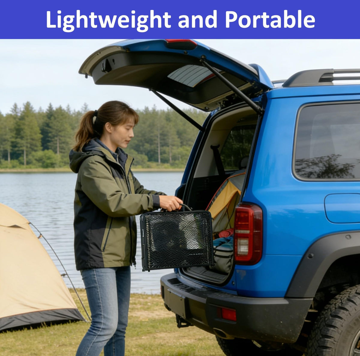 Folding Portable Camping Grill Table W95432