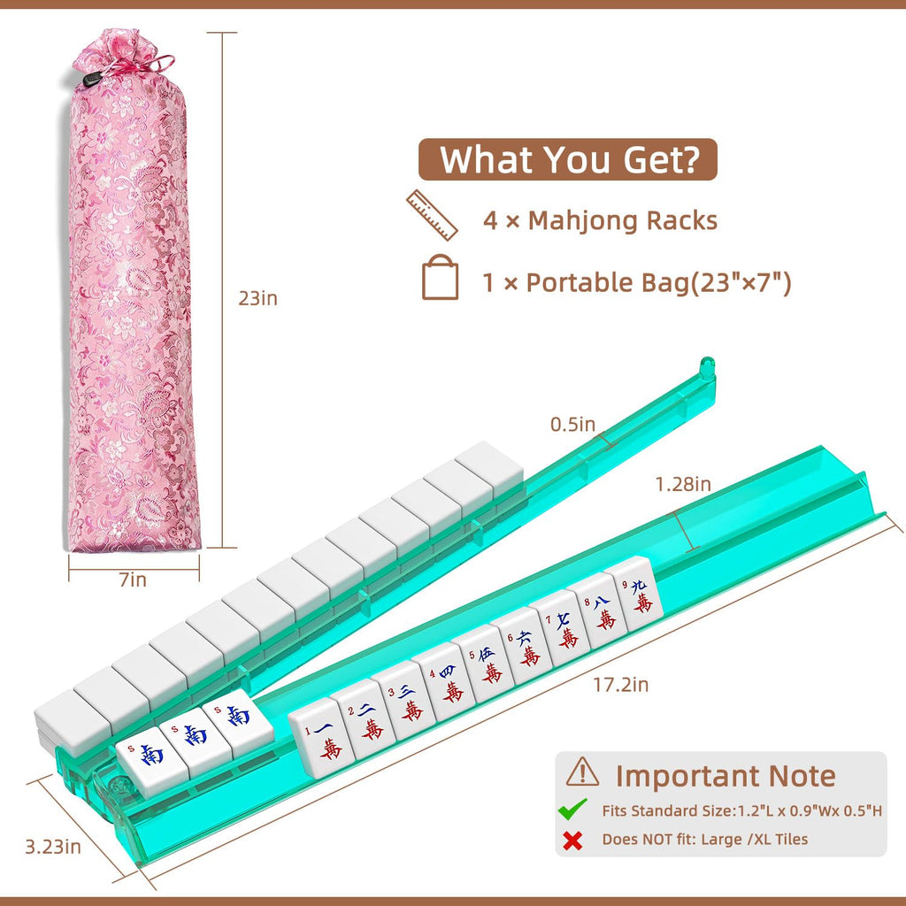 Set of 4 Clear Acrylic Mahjong Racks E27629