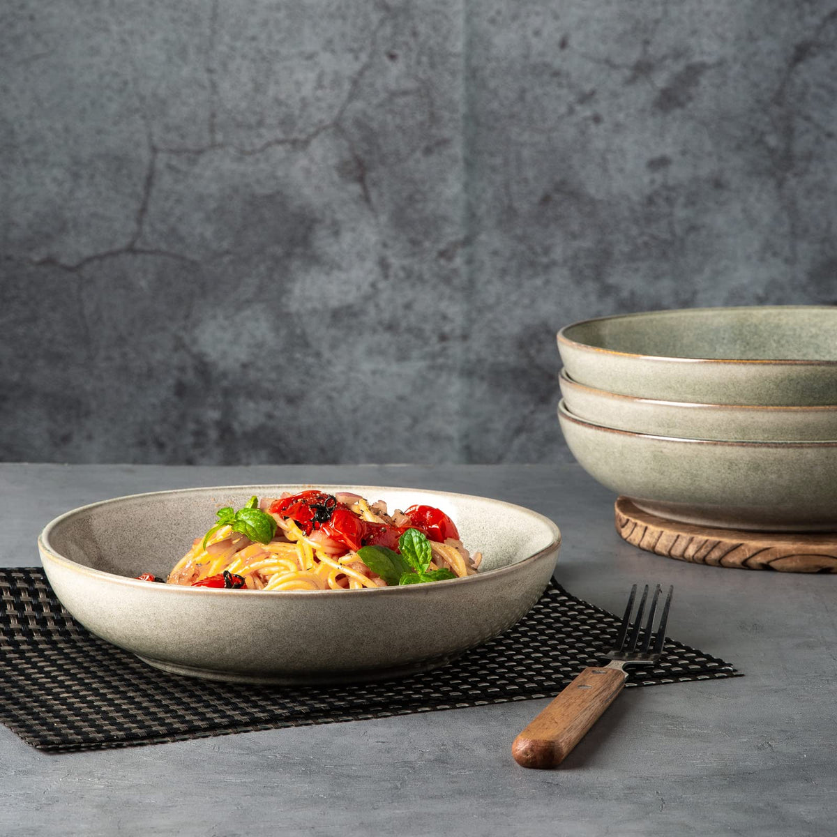 Ceramic Pasta Bowls Set of 4 B9025
