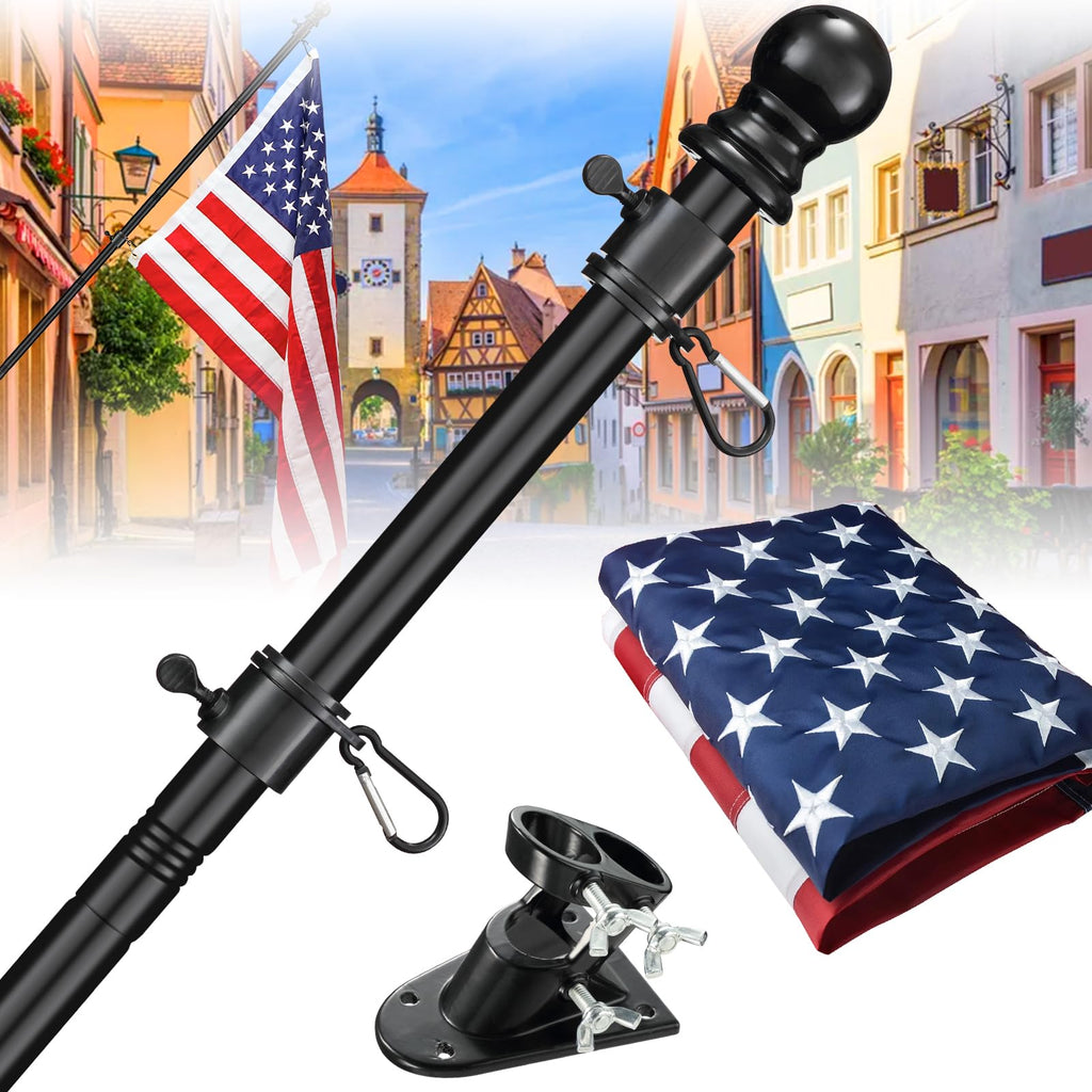 5ft Tangle Free Flag Pole Kit with 3x5 US Flag L18021