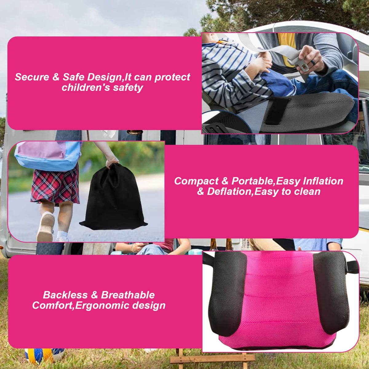 Portable Inflatable Booster Car Seat with Buckle B14135
