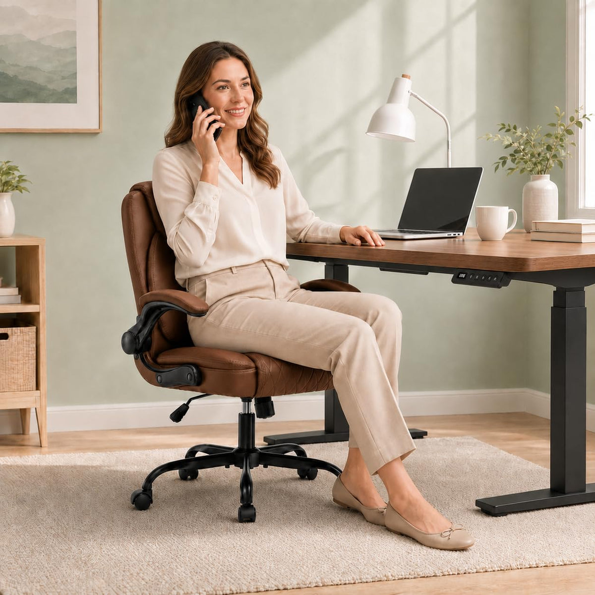 Camel Brown Home Office Chair E325517