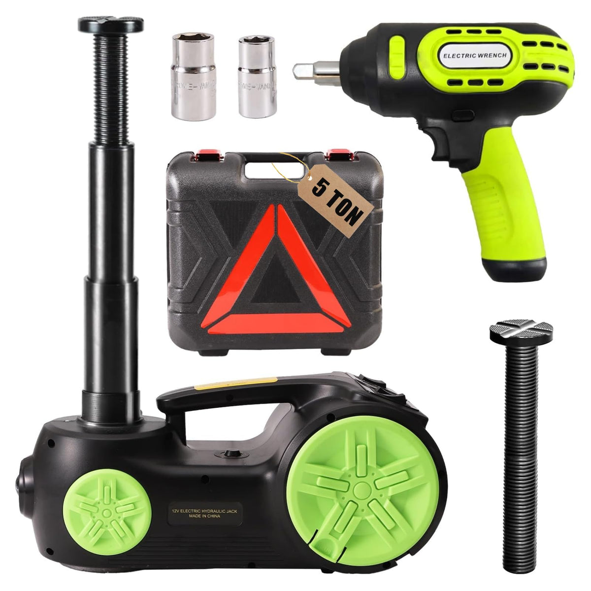 5 Ton Electric Car Jack 12V Portable Tire Changing Kit C62525
