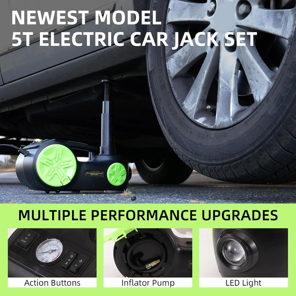 5 Ton Electric Car Jack 12V Portable Tire Changing Kit C62525