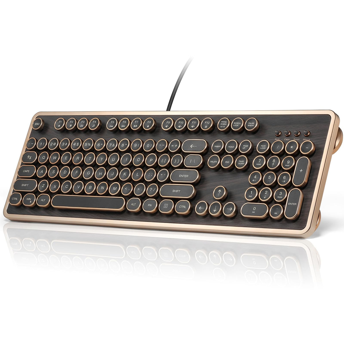 Wired Full-Size 104 Keys Mechanical Keyboard with Round Keycaps U684542