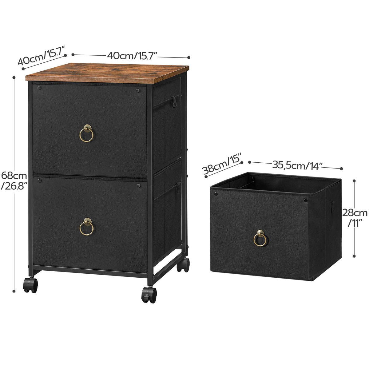 2 Drawer Mobile File Cabinet E28144