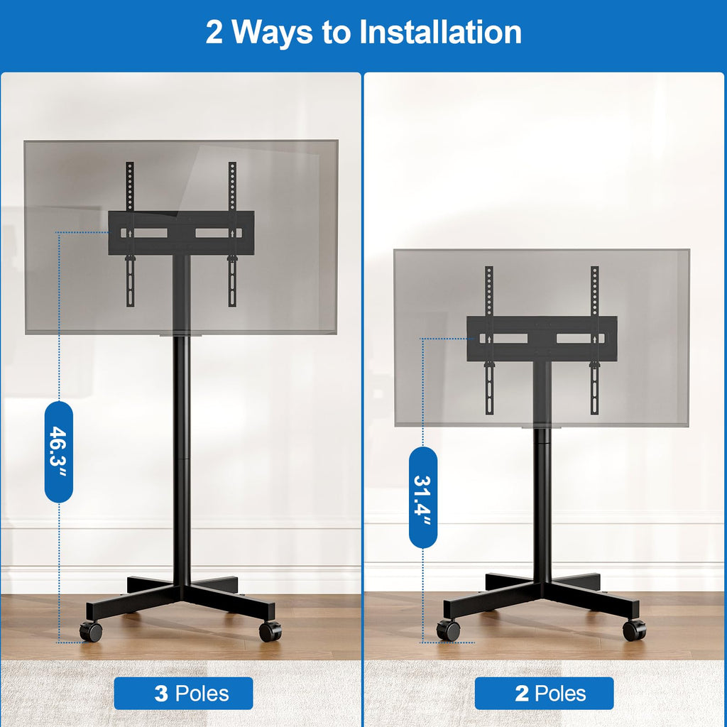 Mobile TV Cart Rolling TV Stand for 23-65 Inch TVs B82966
