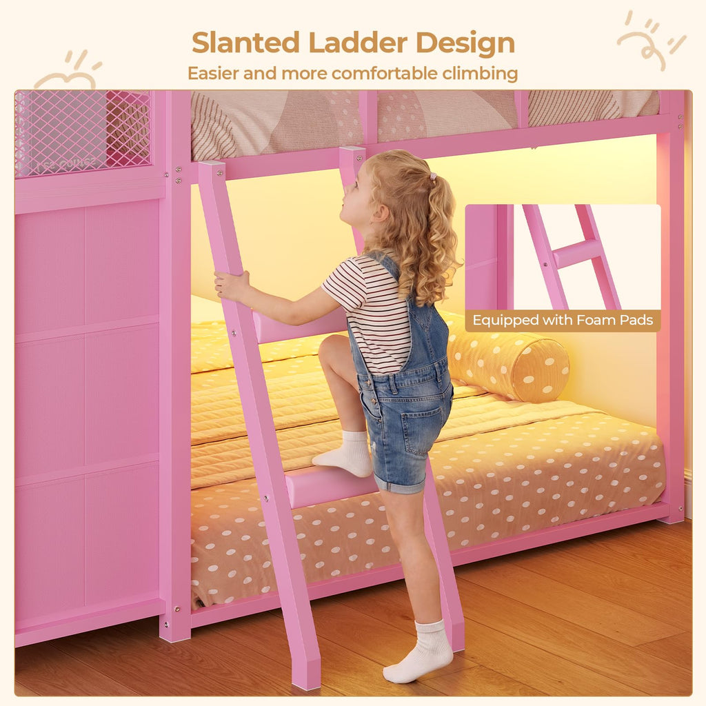 Twin Over Twin Bunk Bed with 8 Drawers & Bookshelf X169